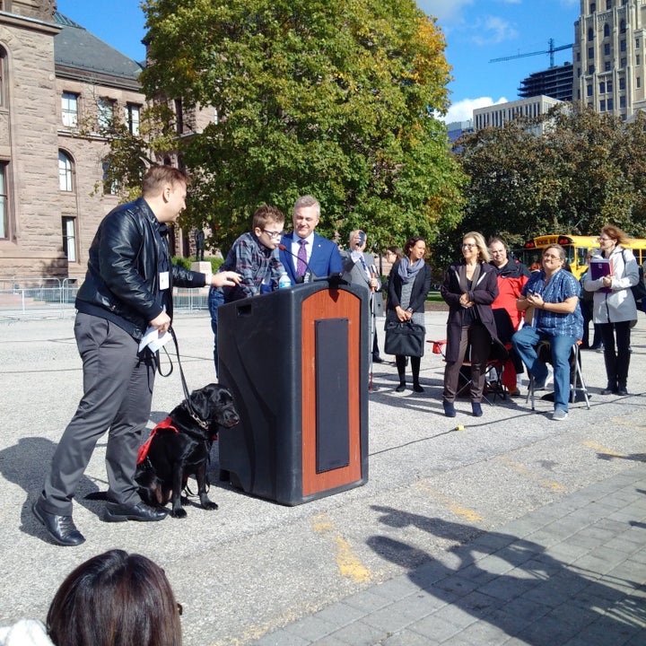 A rally was held at Queen's Park on Oct. 27 to protest the lack of support for kids with autism.