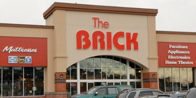 The Brick, a furniture, appliance, electronics and home theatre store in Langford, B.C. Langford is a municipality in the greater Victoria area.