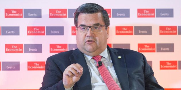 Denis Coderre, mayor of Montreal, speaks during the Canada Summit in Montreal on Thursday, Sept. 7, 2017.