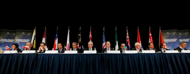 Trade ministers from TPP countries at a news conference at the end of the a TPP meeting in Sydney, Australia, Oct. 27, 2014. The TPP has been under negotiations for a decade.