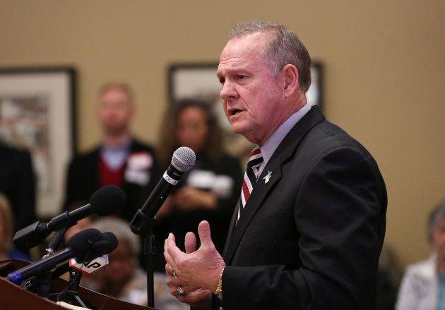 Roy Moore speaks as he participates in the Mid-Alabama Republican Club's Veterans Day Program.