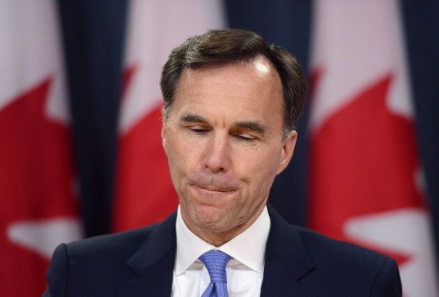 Minister of Finance Bill Morneau holds a press conference at the National Press Theatre in Ottawa on July 18, 2017.