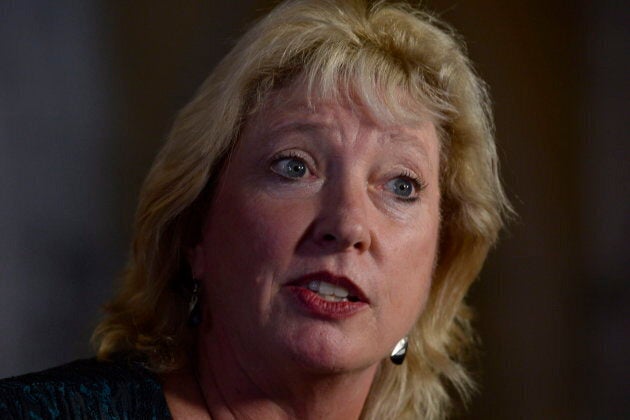 Chair of the House of Commons Standing Committee on the Status of Women Marilyn Gladu speaks after tabling a report on March 20, 2017 in Ottawa.