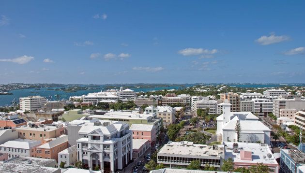 An aerial view of Hamilton, Bermuda. Canadian companies have $31 billion in assets on the island, but only 35 employees.