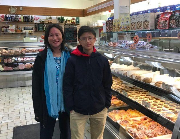 Jean Yip takes her son Theodore to Agincourt Bakery in Scarborough, Ont.