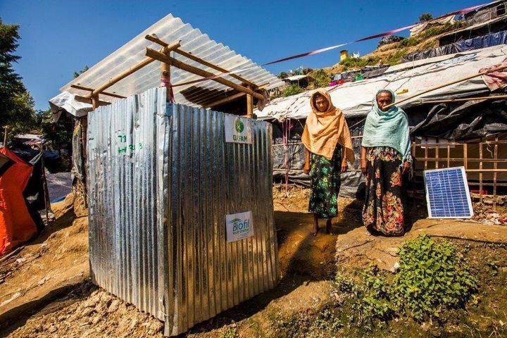 Oxfam's BioFil latrine in Unchiprang refugee camp in Bangladesh