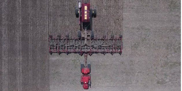 Footage captured by a drone shows some of the work done on Jason LeBlanc's Estevan, Sask. farm.