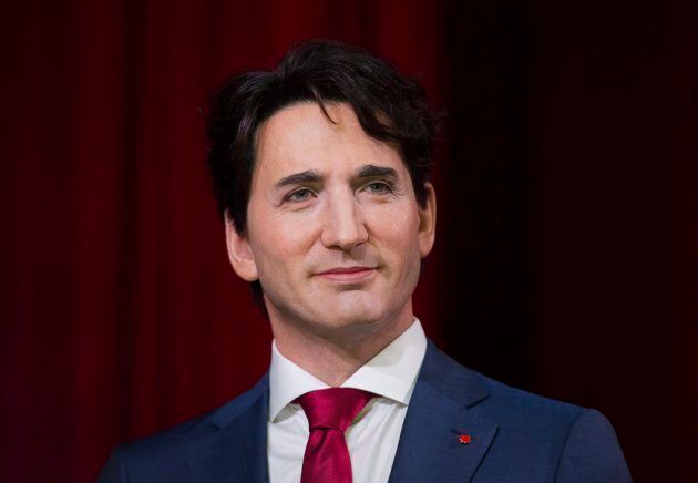 A wax sculpture of Prime Minister Justin Trudeau is shown during a ceremony at the Grevin museum in Montreal on Nov. 21, 2017.
