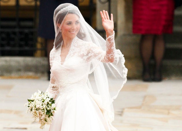 Kate Middleton arrives to Westminster Abbey for her marriage to Prince William in London April 29, 2011.