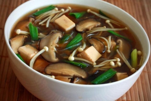 Japanese Mushroom, Tofu and Vermicelli Soup from Daring Gourmet.