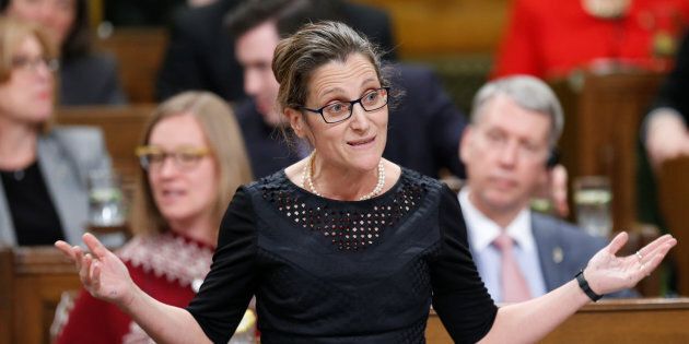 Foreign Minister Chrystia Freeland speaks in the House of Commons on March 21, 2017.