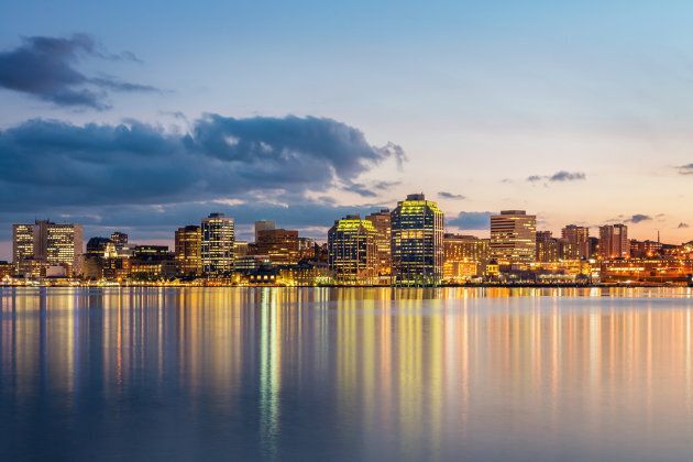 The Halifax skyling is illuminated at night. Atlantic provinces are already feeling the fiscal pressure of an aging workforce.