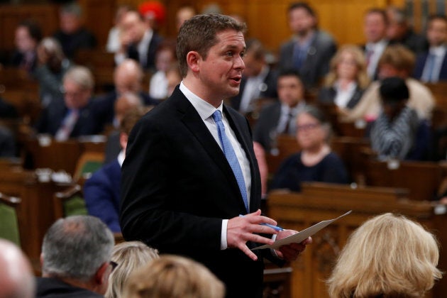 Conservative leader Andrew Scheer speaks during Question Period in the House of Commons on Parliament Hill in Ottawa, May 29, 2017.