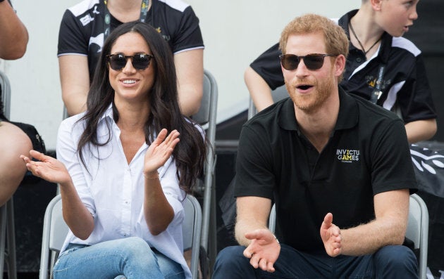 Meghan Markle and Prince Harry attend wheelchair tennis on day 3 of the Invictus Games Toronto 2017 on Sept. 25, 2017 in Toronto, Canada.