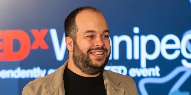 Jon Waldman giving a TEDx Winnipeg Talk on infertility.