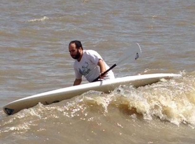 "One of the (few) ways I could relax during our deep infertility struggle — paddleboarding at Winnipeg Beach."