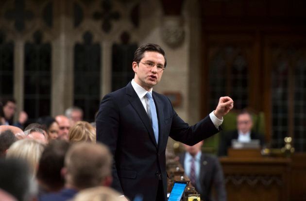 Conservative MP Pierre Poilievre stands during question period in the House of Commons on Parliament Hill in Ottawa on Nov. 27, 2017.