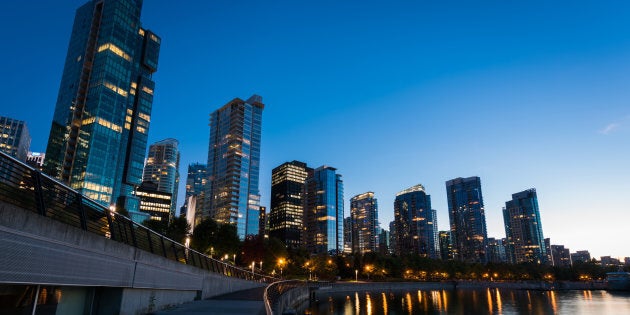 Condo and apartment buildings along Vancouver's Coal Harbour. The city has one of the country's lowest vacancy rates, thanks to strong job growth and high immigration levels.