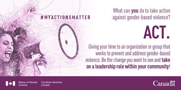 An infobite from the Government of Canada regarding the 16 Days of Activism Against Gender-Based Violence