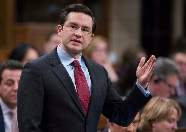 Conservative MP Pierre Poilievre rises to question the government during question period on Nov. 30, 2017.