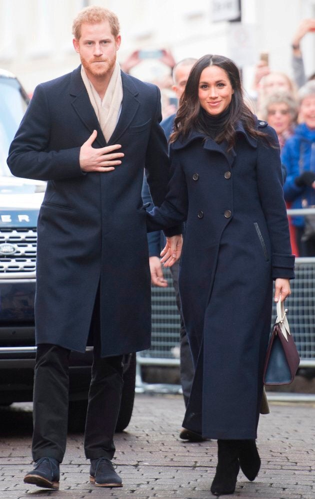 Prince Harry and Meghan Markle greets wellwishers on a walkabout as they arrive for an engagement at Nottingham Contemporary in Nottingham, England, on Dec. 1, 2017.