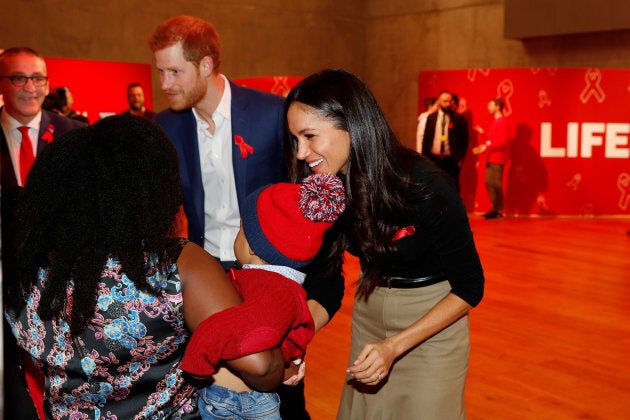 Prince Harry and Meghan Markle visit the Terrence Higgins Trust World AIDS Day charity fair at Nottingham Contemporary on Dec. 1, 2017 in Nottingham, England.