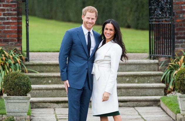 Prince Harry and Meghan Markle during an official photocall to announce their engagement.