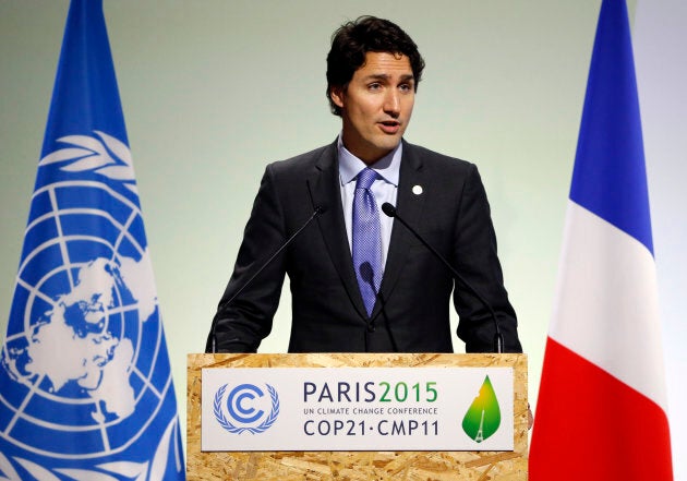 Prime Minister Justin Trudeau delivers a speech during the opening session of the World Climate Change Conference 2015 (COP21) on Nov. 30, 2015.