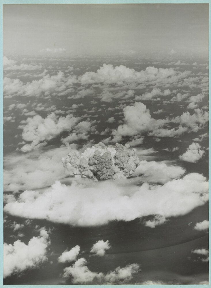 Mushroom cloud during Operation Crossroads nuclear weapons test on Bikini Atoll - July 1946