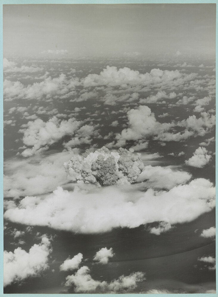 Mushroom cloud during Operation Crossroads nuclear weapons test on Bikini Atoll - July 1946