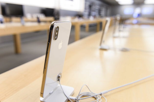 The new iPhone X at Apple Store Eaton Centre is pictured on Nov. 3, 2017 in Toronto.