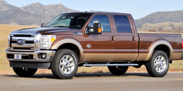 The Ford 2011 F-250 Super Duty Power Stroke diesel pickup truck is driven during a media test drive in Prescott, Ariz., on Tuesday, March 2, 2010.