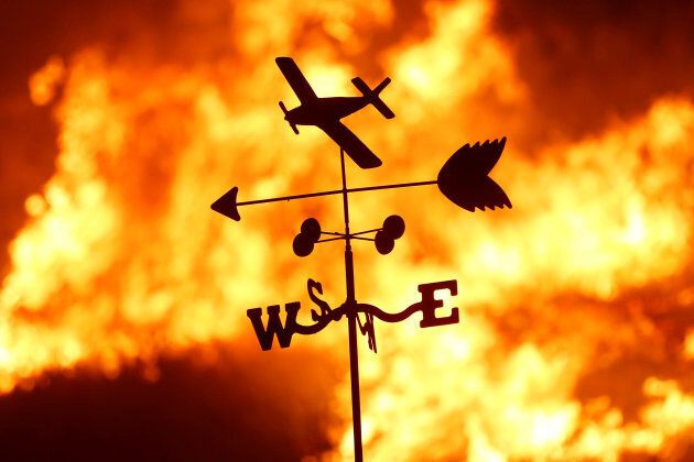 A weather vane on a ranch during the Creek Fire in the San Fernando Valley north of Los Angeles, on Dec. 5, 2017.