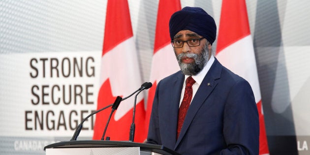 Defence Minister Harjit Sajjan speaks during a news conference in Ottawa on June 7, 2017.