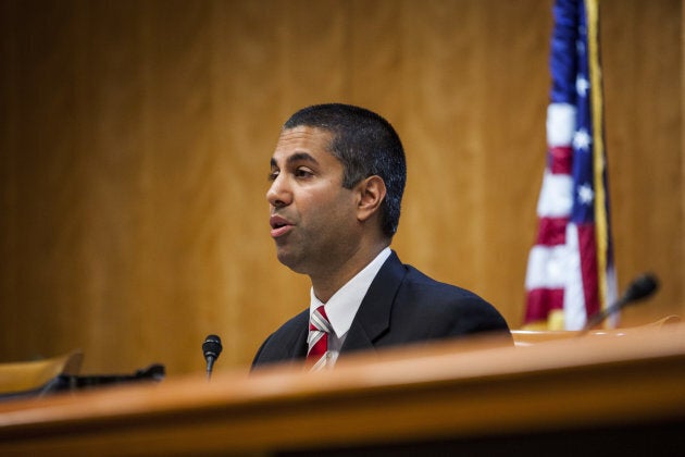 Ajit Pai, chairman of the U.S. Federal Communications Commission, speaks during an open meeting in Washington, D.C. on Nov. 16, 2017.