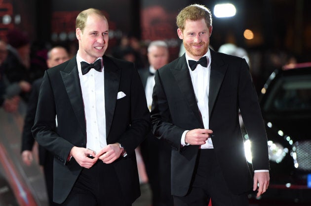 Prince William and Prince Harry attend the European Premiere of "Star Wars: The Last Jedi" on Dec.12, 2017 in London.