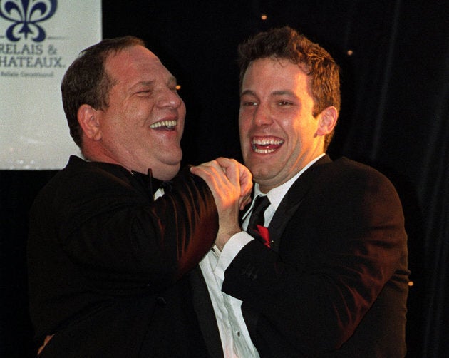 Harvey Weinstein with Ben Affleck at an event benefiting the American Foundation for AIDS Research at the Cannes Film Festival in 1999.