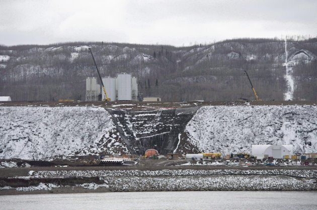The Site C Dam location is seen along the Peace River in Fort St. John, B.C., on April 18, 2017.