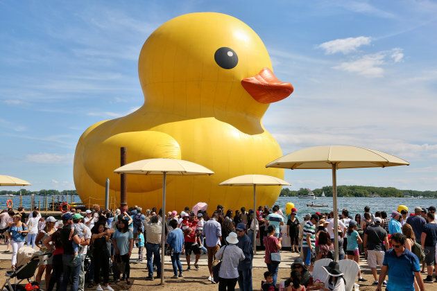 The world's largest rubber duck in Toronto.