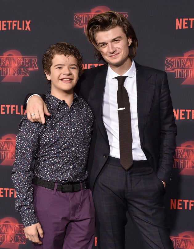 Gaten Matarazzo and Joe Keery at the premiere of Netflix's "Stranger Things" Season 2.