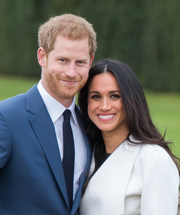 Prince Harry and Meghan Markle during an official photocall to announce their engagement.