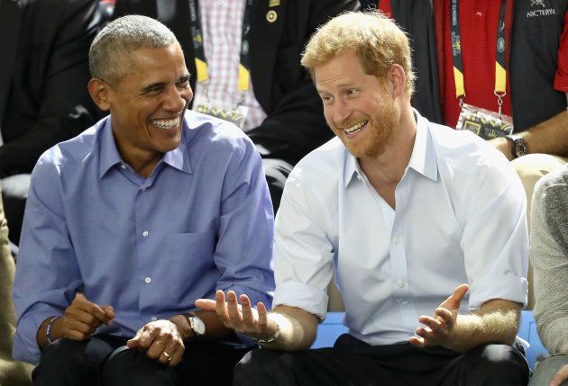 Barack Obama and Prince Harry at the Invictus Games in Toronto, September 2017.