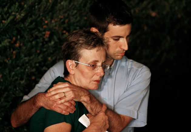 Hadar Goldin's mother, Lea, and his brother, Haimi.