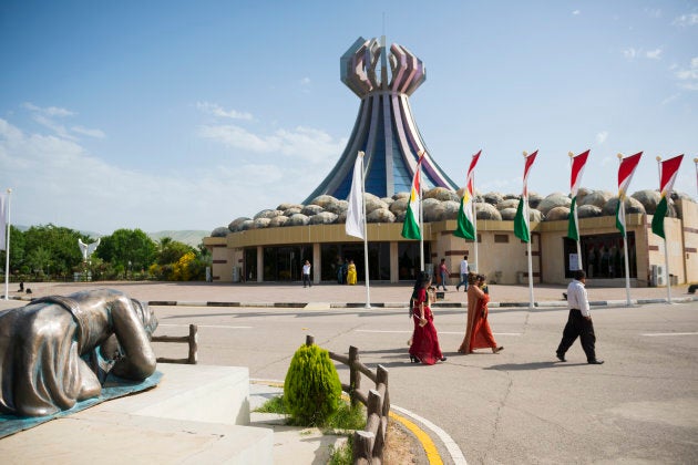 The Halabja Monument in Halabja, Iraq. The monument commemorates the March 16, 1988 gas attack by Sadaam Hussein's forces that killed up to 5,000 people.