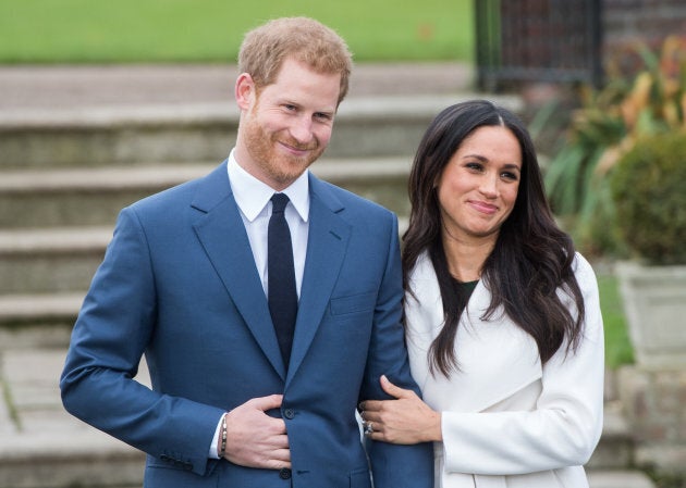 Prince Harry and Meghan Markle during an official photocall to announce their engagement on Nov. 27, 2017.