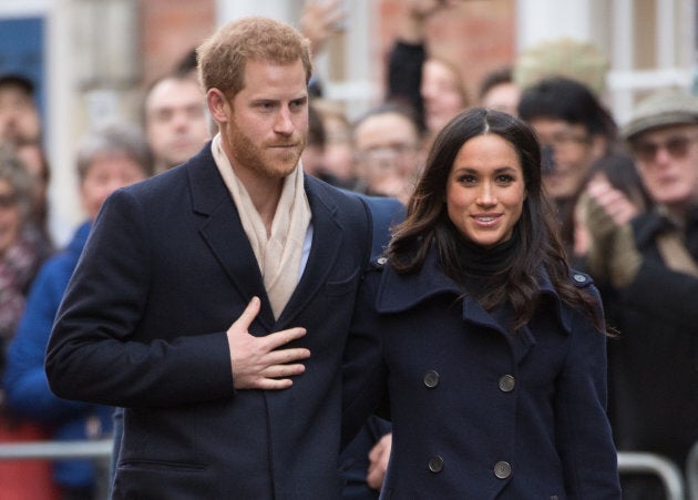 Prince Harry and Meghan Markle go on a walkabout at Nottingham Contemporary on Dec. 1, 2017.