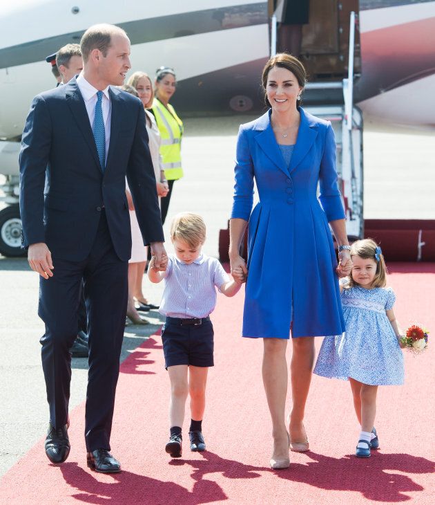 The Duke and Duchess of Cambridge with their children, Prince George and Princess Charlotte.