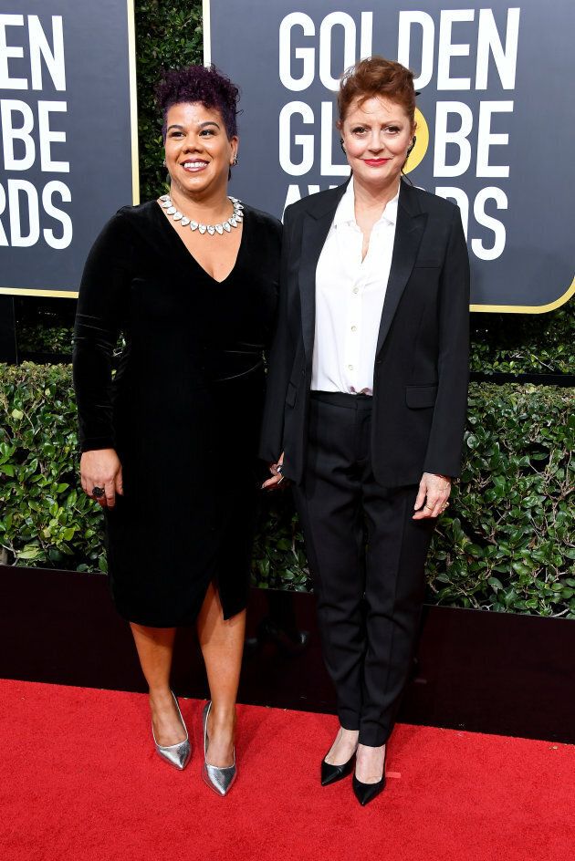 Susan Sarandon and activist Rosa Clemente attend The 75th Annual Golden Globe Awards.
