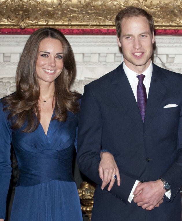 Prince William and Kate Middleton during a photocall to announce their engagement.