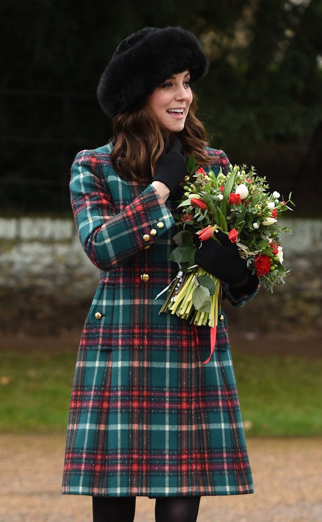 The Duchess of Cambridge leaves the Christmas Day morning church service at St Mary Magdalene Church in Sandringham, Norfolk.